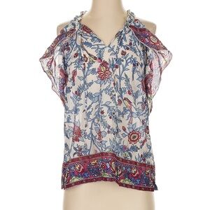 J. Crew Point Sur Floral Print Cold Shoulder Top Size S NWT